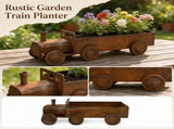 Antique Style Steam Train Planter Pot with Rustic Iron Finish, Decorative Locomotive Garden V1192-AZ-W-24184