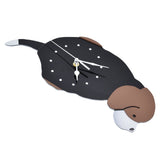 Wall Clock Self Adhesive Waterproof 3D Effect Silent Movement Dog Wall Clock with Tail for Window V1294-YM0523-3115220018211
