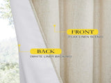 2 Pack Natural 100% Blackout Linen Curtains, Farmhouse Thermal Insulated Drapes for Living Room and V1189-LC-AMZ-00226