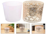Round Metal Trash Can in for Bathroom, Kitchen, Bedroom - Daily Use Waste Bin V1366-AZ2-W-17354