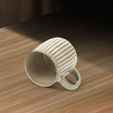 High-Fired Ceramic Stoneware Ribbed Stripe Mug 460ml Matt EARTHY BROWN V274-HA-LA-P0024808-YE