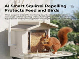 Smart Bird Feeder with 2K-4K Ultra HD AI Bird Recognition, Solar-Powered Outdoor Camera Feeder for V1341-ZY-PMMZGZ8P-4K-APRICOT