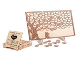 Heart Shaped Wedding Guest Book Alternative Wooden Message Board with Stand for Reception Decor and V1192-AZ-W-24182