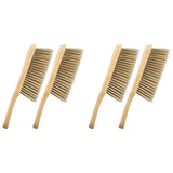 Dusting Brush Set, Khaki Bristles, Wood Handle, Soft Bristle for Home, 4Pcs V1369-AZ3-W-20867