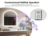Interior Ave - 90 x 60cm Arched Frameless LED Bathroom Mirror Bluetooth V355-IA-AWM-9060-BT