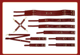 Full Body PU Leather Bondage Restraint Set with Collar, Leash, Cuffs & Harness - Adjustable Adult V888-ELOSUNG29450