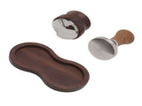 Coffee Hammer Tamping Kit Walnut Stainless Steel Tamper Distributor Set with Universal Base for V1294-YM0717-3118220188011