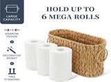 Toilet Paper Storage, Water Hyacinth Toilet Paper Holder for Up to 6 Mega Rolls, Wicker V1258-DP02-F-947