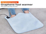 Electric Graphene Foot Warmer Dual Side Foot Heating Pad Under Desk 15.7x15.7in Multifunctional Soft V1294-YM0901-H48722LBL-US