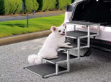 Folding Dog Stair Lightweight Aluminium Dog Ramp Adjustable Height 5 Steps Pet Ladder Loads up to V985-DOGSTAIR