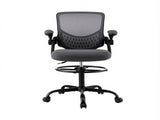 Artiss Office Chair Drafting Chairs Stool Computer Desk Studios Mesh Grey OCHAIR-H-RING-DW39-GY