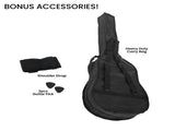 38in Karrera Acoustic Guitar Steel Strings Carry Bag Shoulder Strap Sun Burst CC38-3TS