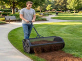 Compost Spreader, 91 cm Wide Peat Moss Spreader with Push/Tow Handle, 4 Heights Adjustable, V952-GTSBJHSFMTCGFONO4001V0