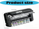 Professional Steel Ratcheting Socket Wrench Kit with 38 Piece & Storage Case Car Maintenance V1366-AZ2-W-16980