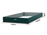 Wallaroo Garden Bed 240 x 120 x 30cm Galvanized Steel - Green GBD-BSW-2412-GN