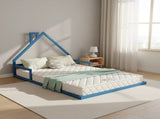Pine Wood Floor Bed House Frame for Kids and Toddlers V63-849611