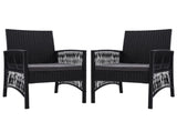 Gardeon 2PC Outdoor Dining Chairs Patio Furniture Wicker Lounge Chair Garden ODF-CHAIR-HARP-BK-2X