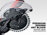 BAUMR-AG 305mm Compound Mitre Saw Dual Bevel Sliding Drop Saws 2200W V219-SAWMITBMRA30DR
