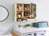 Bamboo Wall Medicine Cabinet Mirror 55.5cm 5 Shelf V178-66789