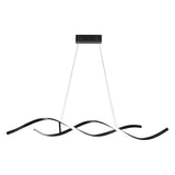 BAMDECOR A24122 Modern Minimalist Black Pendant Light Adjustable LED Chandelier for Dining Room and V255-BAM-L-24122-BLK-150