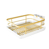 Dish Drying Rack for Kitchen Counter with Large Capacity Cutlery Holder & Removable Tray, V1366-AZ2-W-16634