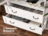 Artiss Buffet Sideboard Cabinets X2 180cm Hutch Storage Kitchen Clear Door White FUR-C-GLASS-SID180-WH-ABCX2