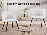 1 Set of 2 Artiss Dining Chair Boucle Sherpa DINC-B-SHP-WHX2