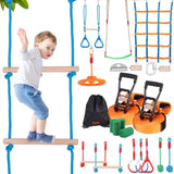 VEVOR Ninja Warrior Obstacle Course for Kids, 2 x 15.24 m Weatherproof Slacklines, 228kg Weight V952-RZX502YC10J052R10V0