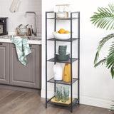 SONGMICS Bathroom Shelf 5-Tier Storage Rack with Adjustable Shelf Black V227-8498263000990