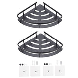 Wall-Mounted Storage Rack Black Aluminum for Home 2Pcs V1369-AZ3-W-25527