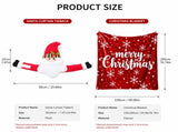 Christmas Flannel Throw Blanket and Santa Curtain Tieback Set, 150x200cm Thick Fleece Sofa Blanket V888-ELOSUNG54137