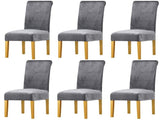 Chair Covers - Set of Velvet Chair Covers - Gray Chair Covers - Stretch Dining Chair Covers - Set of V1188-ZXY-10553