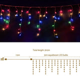 32M Christmas Lights Icicle Light 960 LED Multi-coloured Jingle Jollys XM-LED-960-IC-MC-40M-SLA