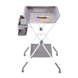 VEVOR Foldable Baby Changing Diaper Station with Side Basket & Wheels Light Gray V952-ZDNBTQHSXXSDBQAAV001V0