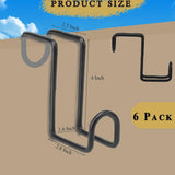 6pcs 4 Inch Tack Hook, Heavy Duty Metal Over Rail Hook for Hanging Horse Bridles,Buckets V1259-DP01-A-5063