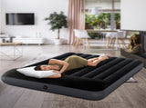 Intex Dura-Beam Classic Inflatable Queen Airbed Mattress with Pillow Rest Black 64143