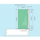 90cm Frameless Swing Bath Screen White Hardware with Brass hinge for Modern Bathrooms V63-852901