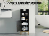 Artiss Bathroom Storage Cabinet Floor Organizer Toilet Corner Adjustable Black FURNI-G-BATH-AZ01-BK