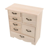Beige Solid Wood Multi Drawer Organizer Box for Jewelry Beads and Craft Supplies with Portable V1366-AZ2-W-13856