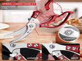 Heavy Duty Kitchen Shears, Poultry Scissors for Cutting Chicken Bones, German Stainless Steel, V1107-CS-CFBXGJDHO