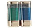 Double Soap Dispenser Drip Proof Wall Mounted Gel Hand Soap Dispenser for Bathroom 320mlx2 Champagne V1294-YM0901-3112250038413