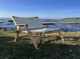 Bamboo Canvas Foldable Outdoor Camping Chair Wooden Travel Picnic Park - Khaki/Beige V563-MD019M-NW