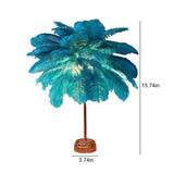 Feather Table Lamp Battery Operated LED Night Light with USB Port Soft Feathers for Bedroom Living V1366-AZ2-W-14874