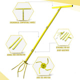 Manual Twist Tilling Soil Claw Garden Cultivator with T-Handle and Adjustable Long Pole for Yard V1341-ZY-UDFPASWG-ORANGE