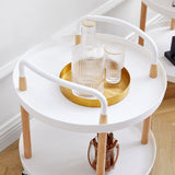 Cart Storage Rack Plastic Armrest Design Corrosion Resistant Rolling Storage Cart for Home Living V1294-YM0716-3117220166911