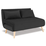 Sarantino 2-Seater Adjustable Sofa Bed Lounge Faux Velvet - Black SOFA-M30-SUE-BK