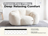 Cozy Bean Bag Sofa with Soft Corduroy Cover and High-Density Foam Filling for Living Room Bedroom V1341-ZY-PC2J6CR6-BLUSH