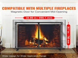 Fireplace Screen 1 Panel with Door, Sturdy Iron Mesh Fireplace Screen, 990MM Spark Guard V952-BLMHSJY3545I44JO4V0