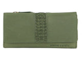 Pierre Cardin Leather Ladies Woven Design Tri-fold Wallet in Leaf Green V563-PC3693-LEAF