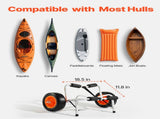 Kayak Cart, 113.4 kg Load Capacity, Foldable Kayak Trolley with 25.4 cm Solid Rubber Tires & 1 V952-SPSPHTTC10IN9SGI2001V0